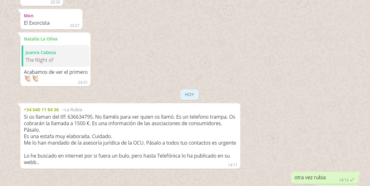 Se extienden bulos en WhatsApp con la OCU o Carmena como protagonistas 4 bulo whatsapp