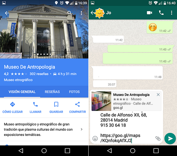 20 trucos para Google Maps que merece la pena probar 7 compartir dirección