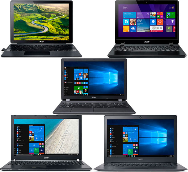 5 portátiles de Acer para trabajar