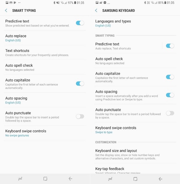 Las diferencias entre Android 8 y Android 7 en un Samsung Galaxy S8 16