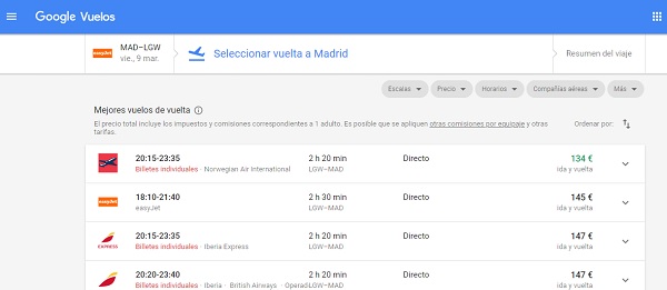 Probamos el nuevo diseño de Google Vuelos o Google Flights 3