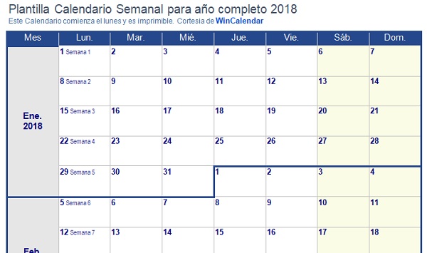 plantilla calendario