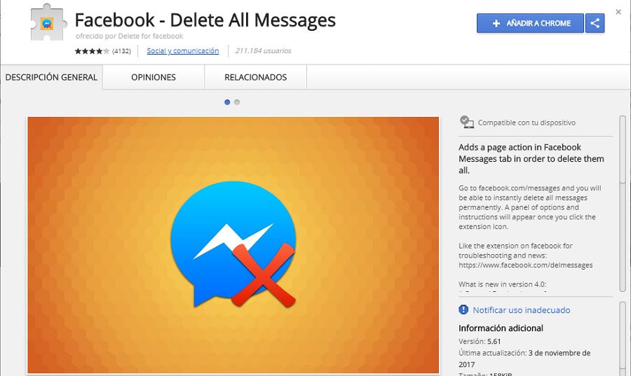 Facebook - Delete All Messages