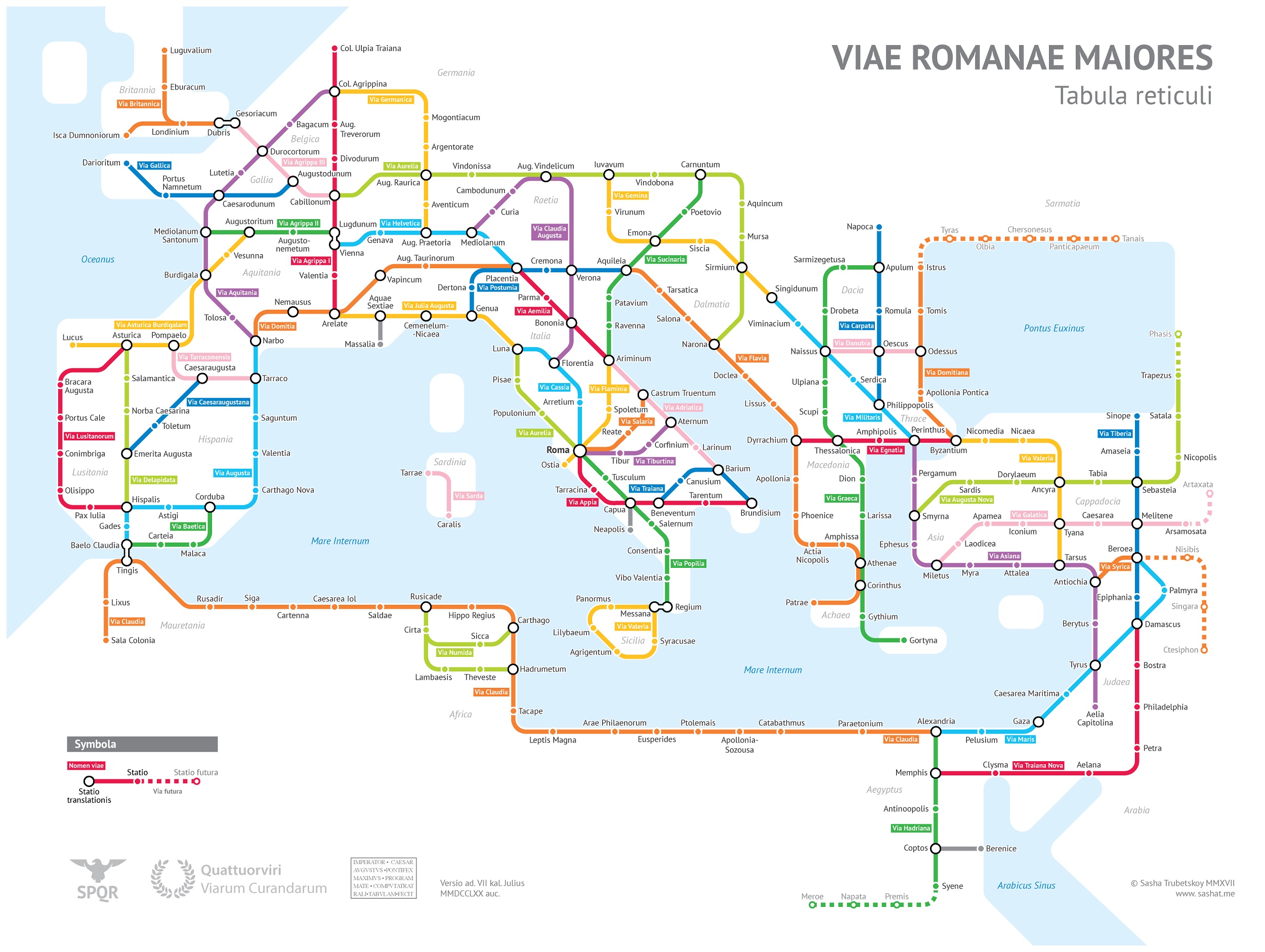 El mapa de las calzadas romanas en Europa que imita un plano de metro 2 calzada romana metro