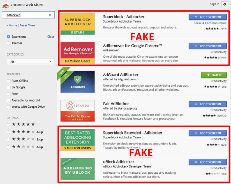 Ojo con los bloqueadores de anuncios falsos que se ofertan para Chrome 2 chrome bloqueadores