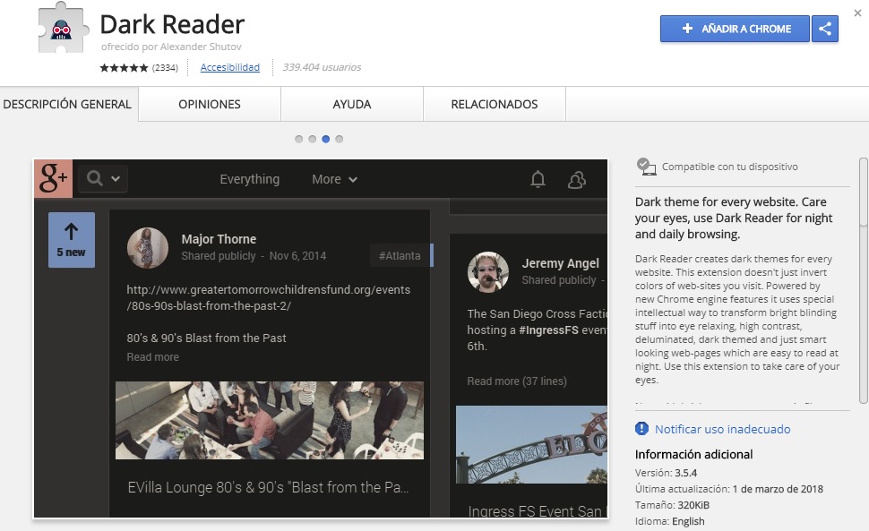 Dark Reader Chrome