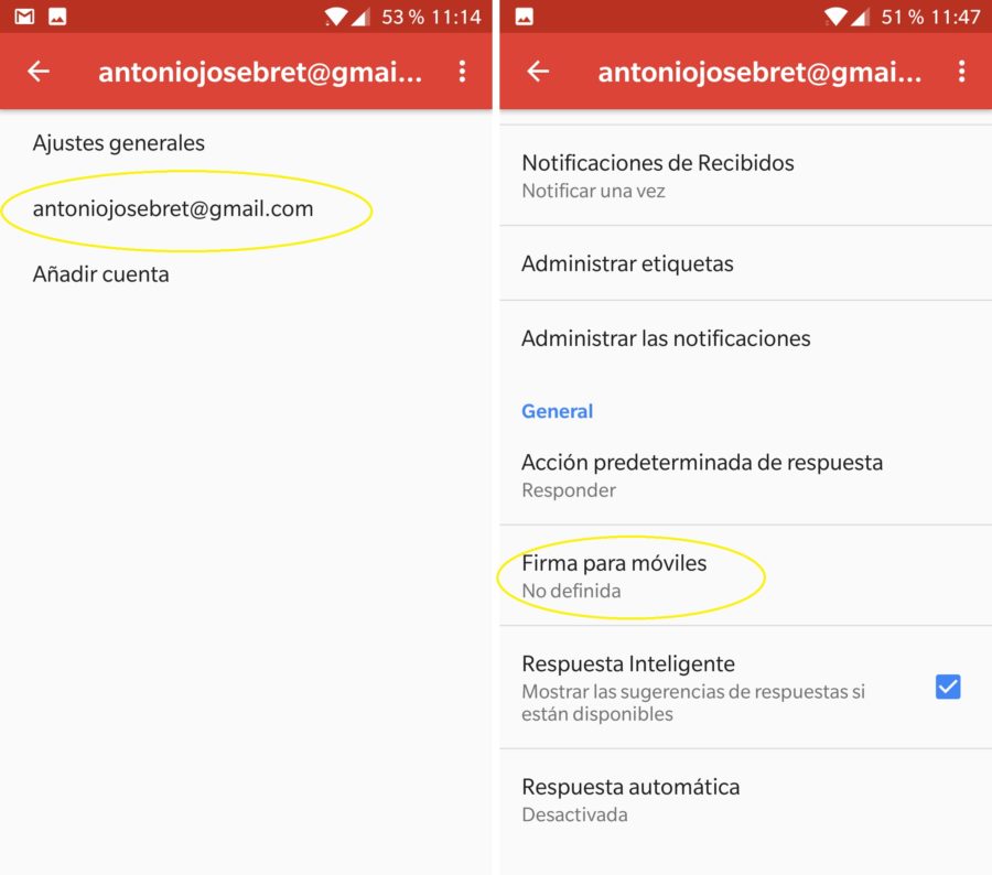 firma para moviles gmail