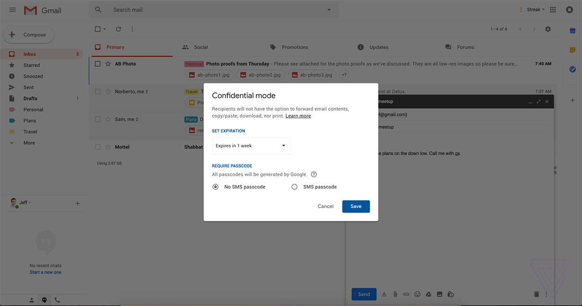 Gmail contará con un modo confidencial para evitar imprimir correos 2 Gmail
