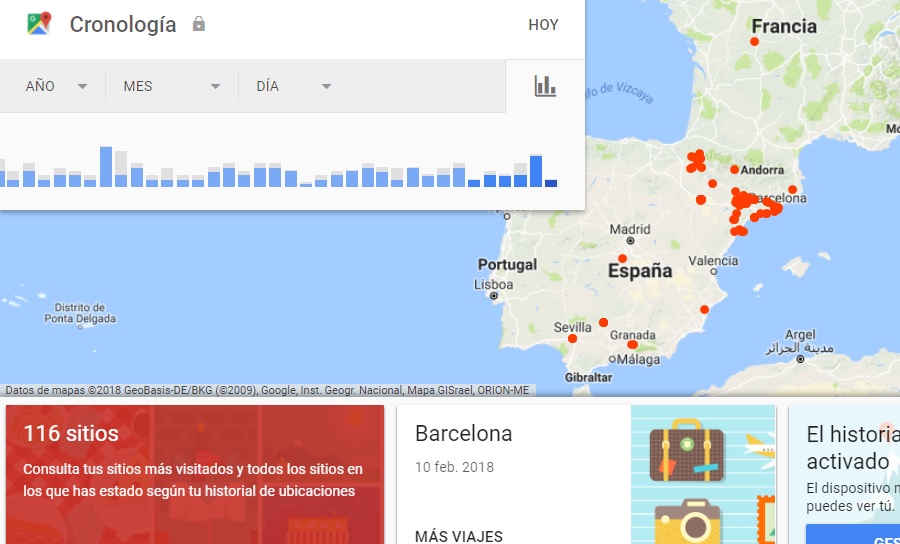 Cómo revivir tus viajes gracias a la Cronología de Google Maps 3 google maps