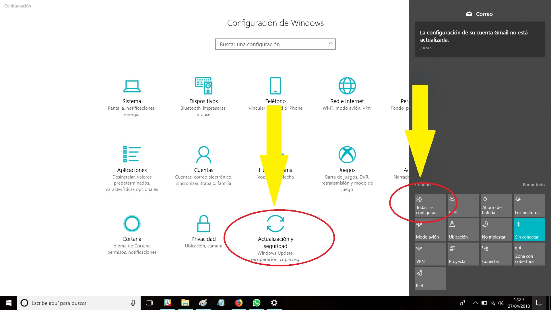 Esto es lo que trae de nuevo la actualización de Windows 10 de abril 3 menu actualizacion windows 10