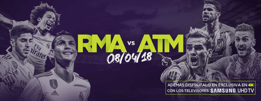 El partido Real Madrid - Atlético de Madrid se emitirá este domingo en 4K 2 Real Madrid - Atlético de Madrid en 4K con televisores Samsung