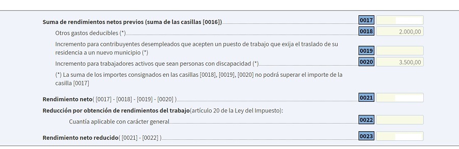 Cómo rellenar la casilla de incremento por discapacidad en la Renta 2017 3 suma-rendimientos