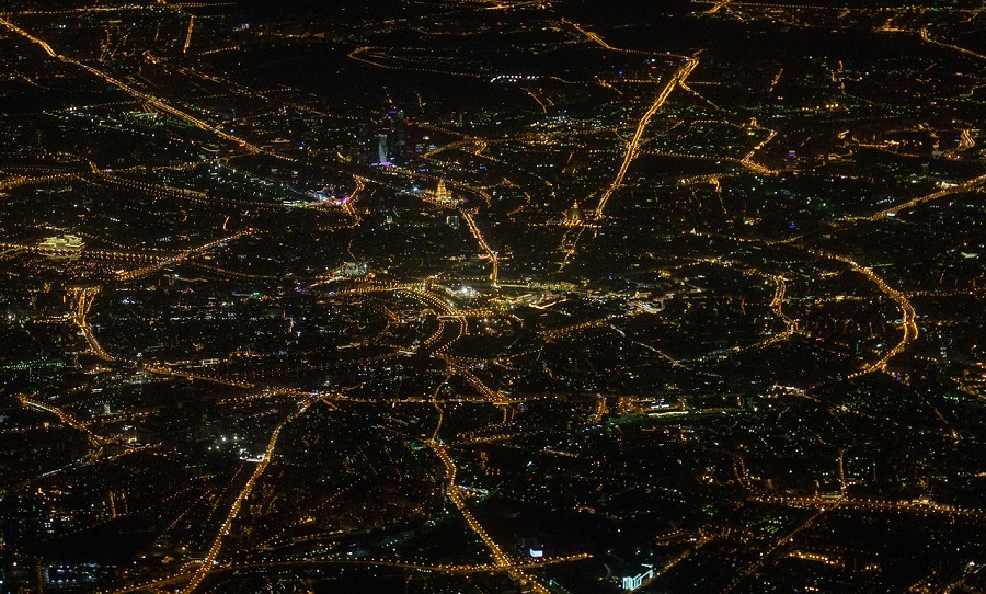 vista aerea nocturna