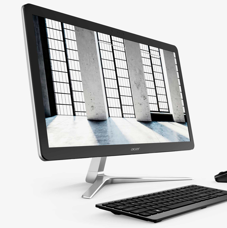 Acer Aspire U27 vista oblicua con teclado