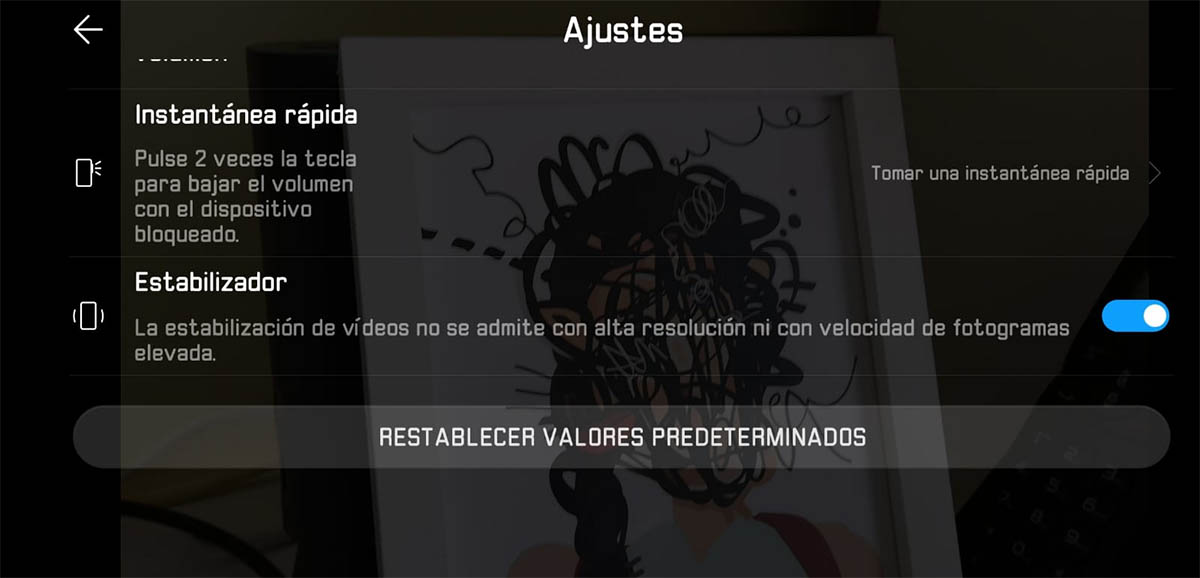 estabilización de imagen extra