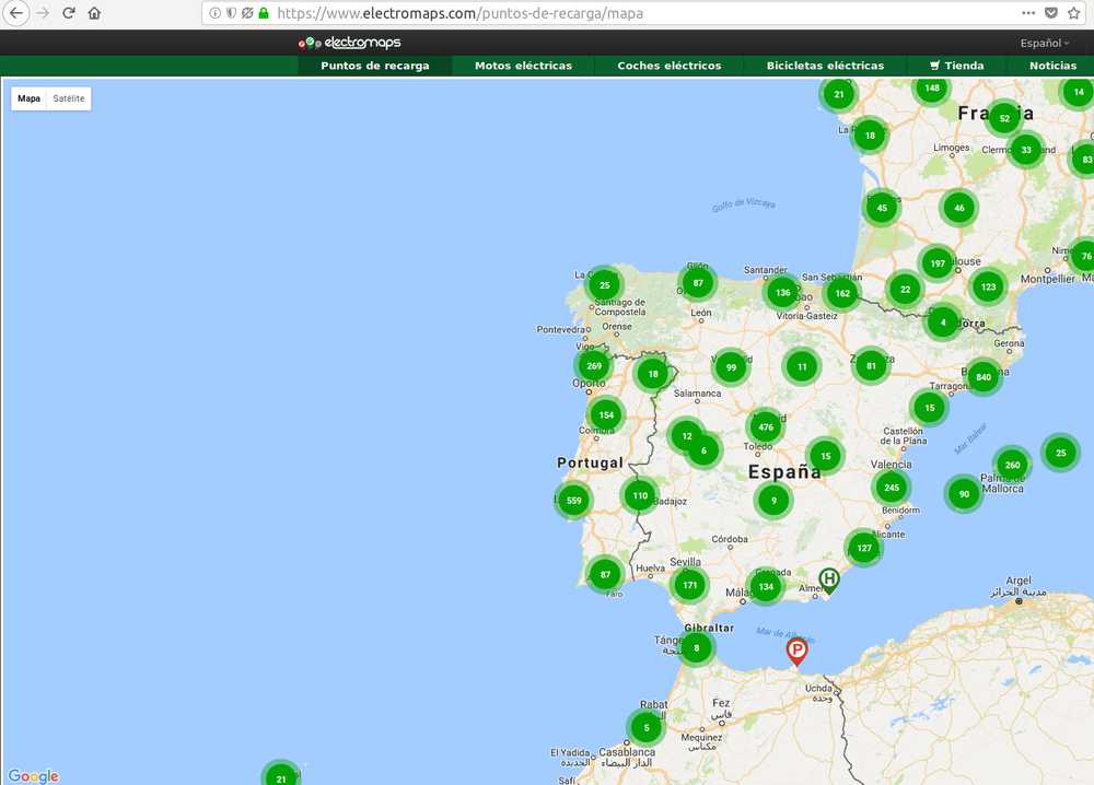 Dónde se puede recargar tu coche eléctrico en España 4 mapa puntos carga