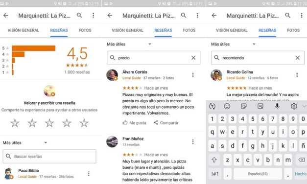 Cómo buscar texto en las reseñas de restaurantes y negocios en Google Maps