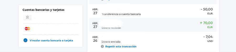 cuenta bancaria PayPal