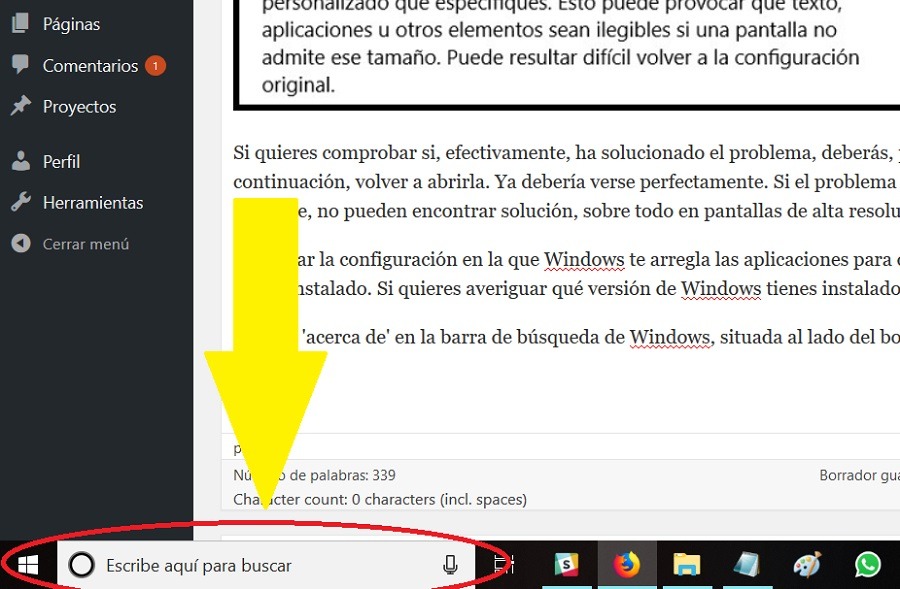 Cómo corregir las aplicaciones de Windows 10 que se ven borrosas 5 casillero busqueda