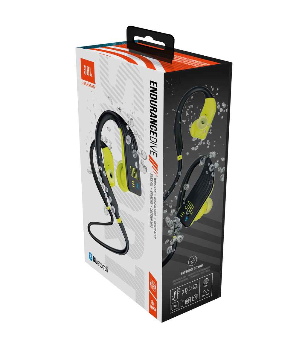 JBL Endurance DIVE_Box Image_Yellow_Side