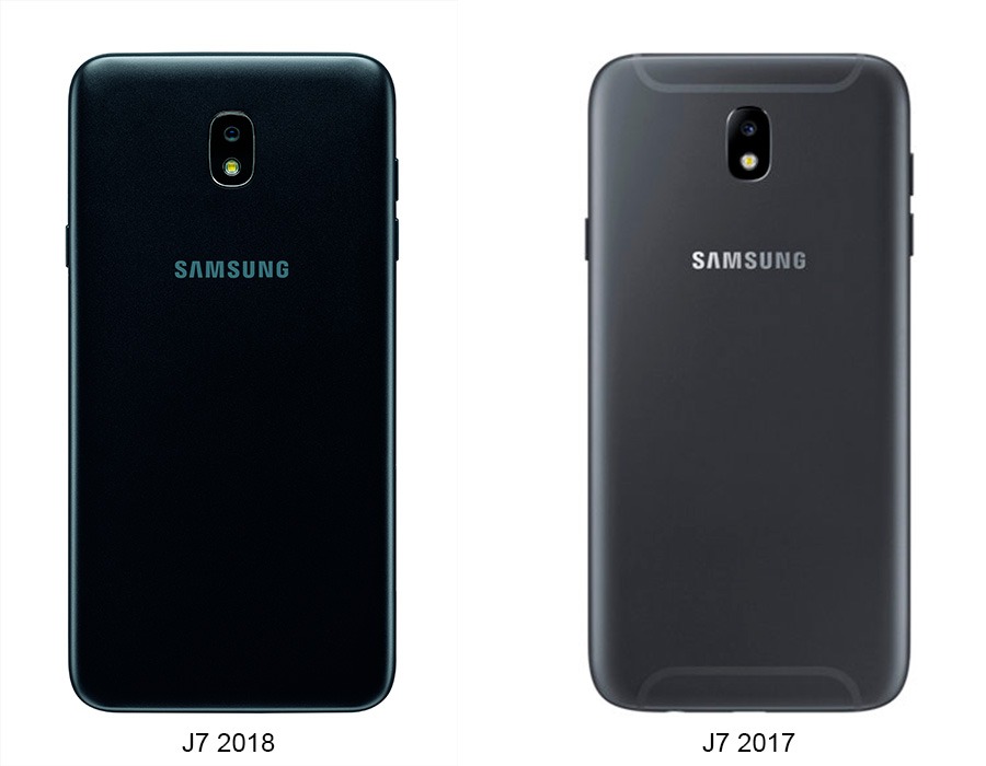 oficial Samsung Galaxy J7 2018 trasera compartiva