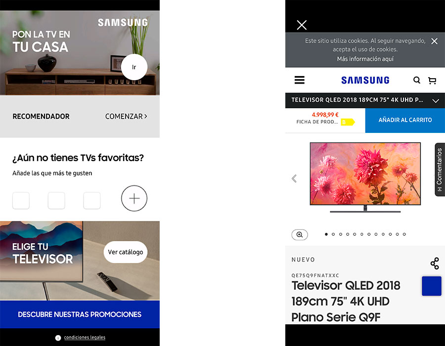 Probamos la app de Samsung para calcular el tamaño perfecto de tu nueva tele 3 probamos app Samsung para calcular tamaño ideal del televisor pantalla inicial