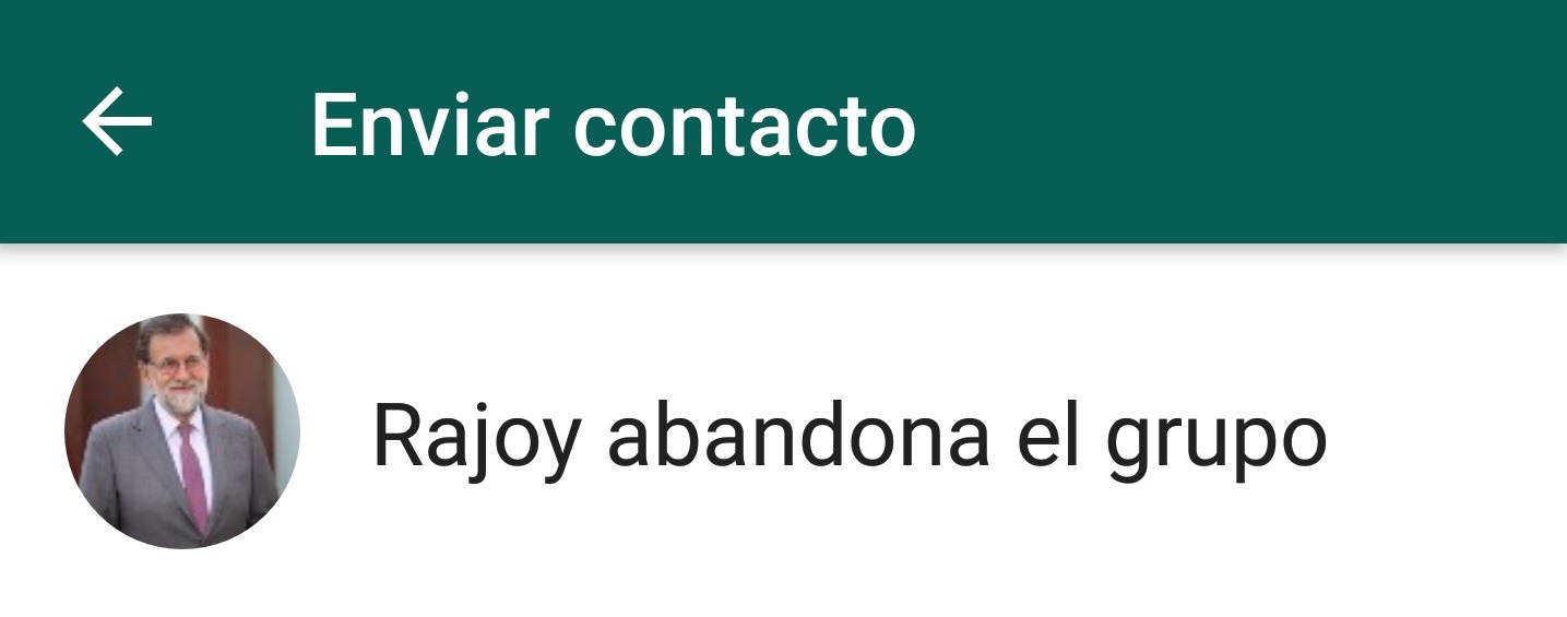 Enviar a Rajoy como contacto en WhatsApp