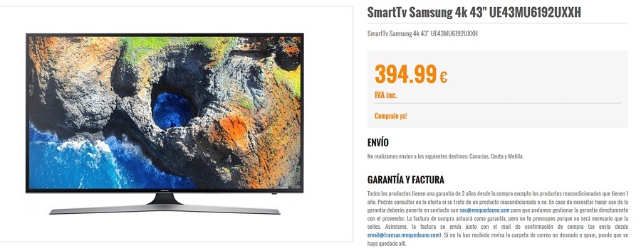 Estos son los televisores Samsung rebajados en Ebay hasta un 37% 8 samsung 43 pulgadas