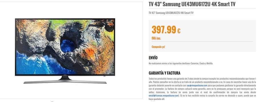 Estos son los televisores Samsung rebajados en Ebay hasta un 37% 7 samsung 43 pulgadas