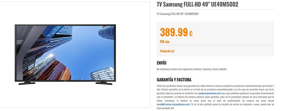 Estos son los televisores Samsung rebajados en Ebay hasta un 37% 4 samsung 49 pulgadas
