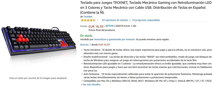 tecknet teclado