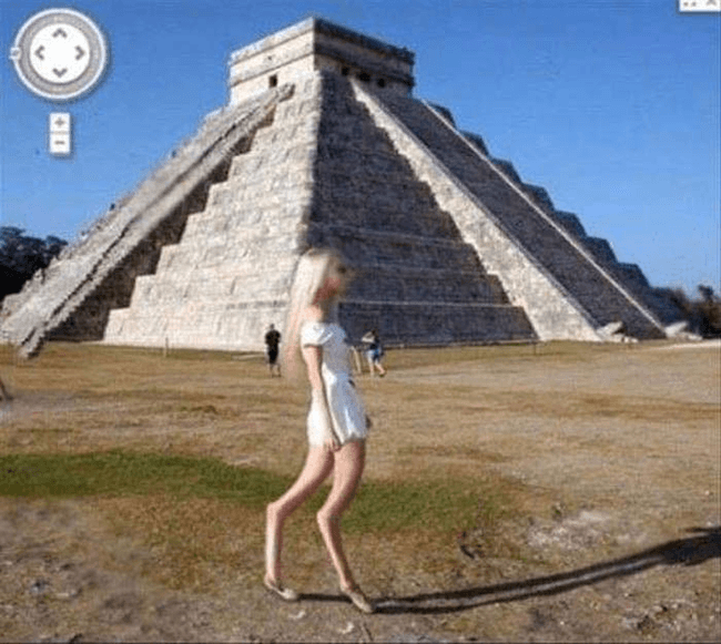 El OVNI de Argentina y otros sucesos extraños encontrados en Google Maps 7 chica rara ruinas mayas
