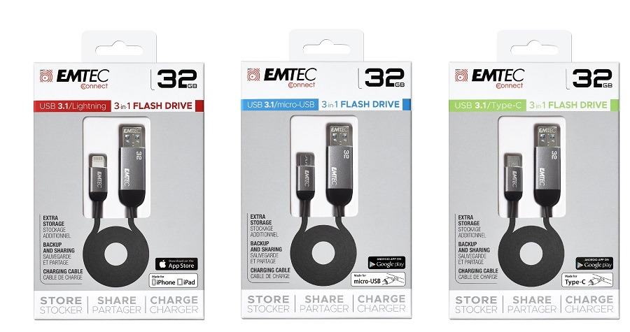 EMTEC TPE Soft-touch lanza tres nuevos cables de carga para Android y iPhone 2 emtec cables