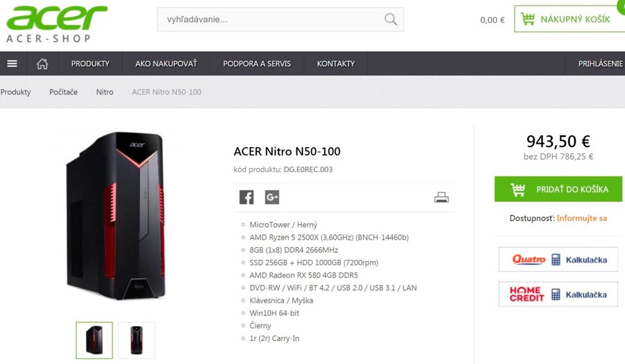 Se filtra un Acer Nitro N50-100 con procesador AMD Ryzen 5 2500X 2 filtrado Acer Nitro N50-100 con procesador AMD Ryzen 5 2500X características