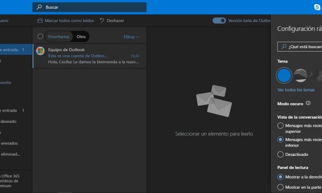 Así se activa el modo oscuro para Outlook.com y el antiguo Hotmail