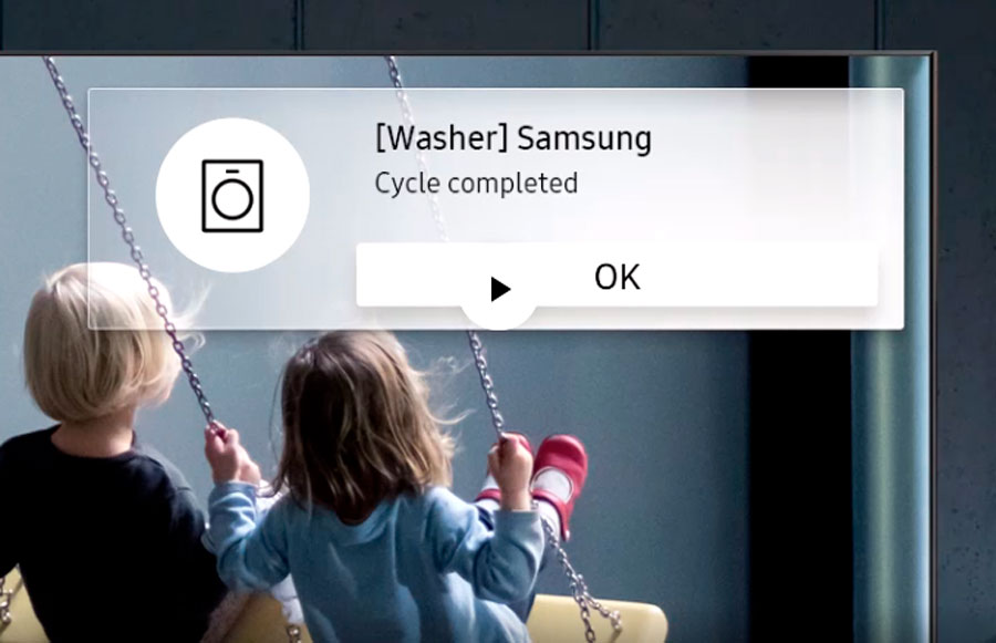 teles Samsung QLED centro de control del hogar notificación
