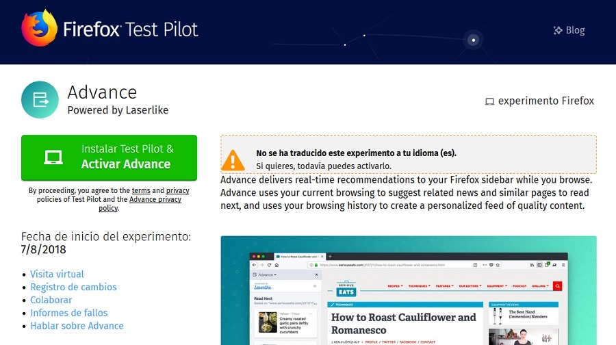 Firefox quiere recomendarte historias basadas en tu historial de navegación 5 advance test piloto