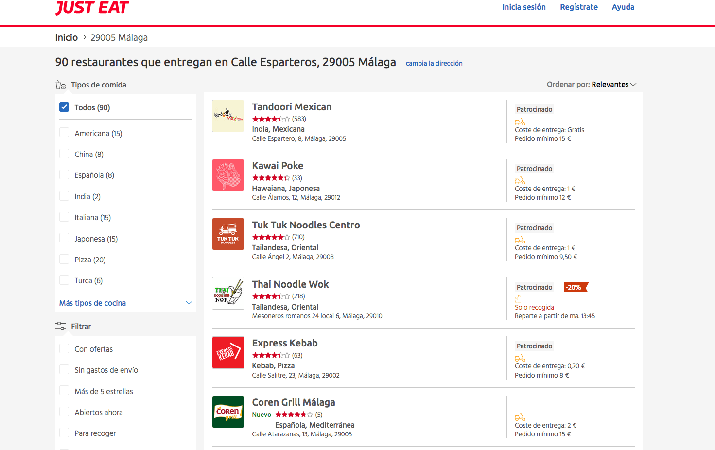 Las mejores webs para pedir comida a domicilio 3 Just Eat