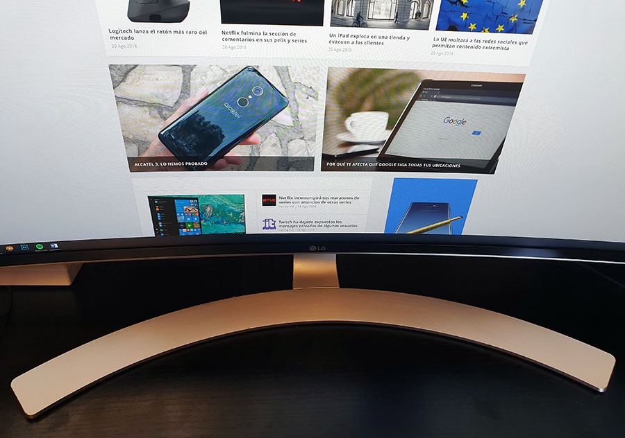 LG monitor vista pantalla peana