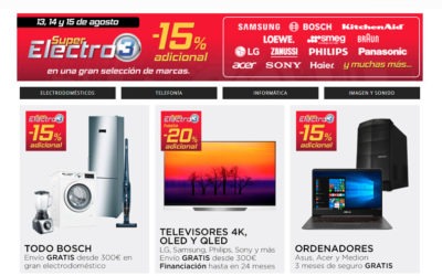 Las mejores ofertas del Super Electro 3 de El Corte Inglés