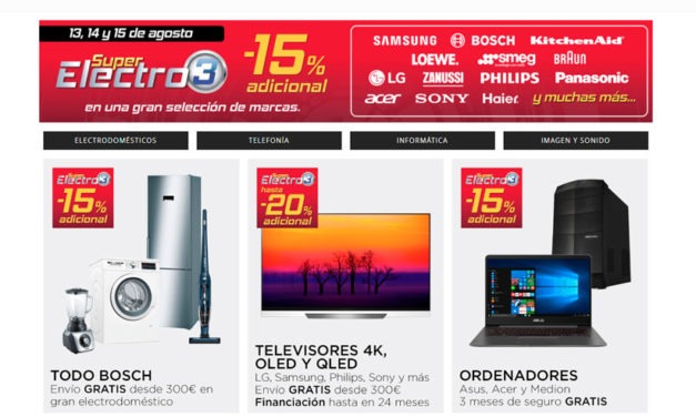 Las mejores ofertas del Super Electro 3 de El Corte Inglés