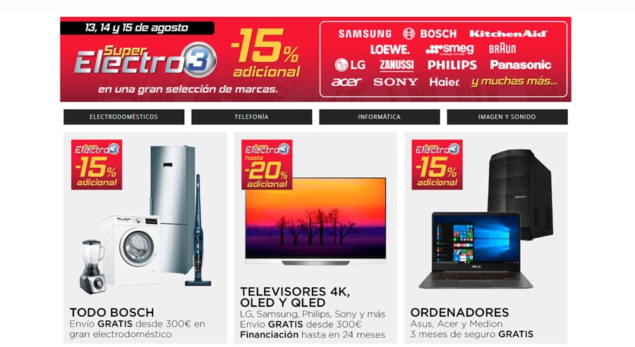 Las mejores ofertas del Super Electro 3 de El Corte Inglés 1 Las mejores ofertas del Super Electro 3 de El Corte Inglés