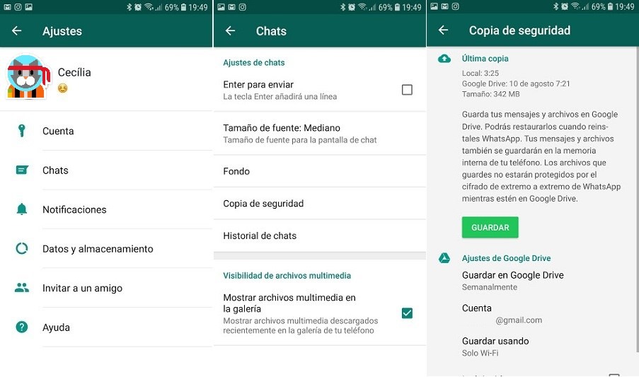 Las copias de seguridad de WhatsApp ya no ocuparán espacio en Google Drive 3 whatsapp copia seguridad