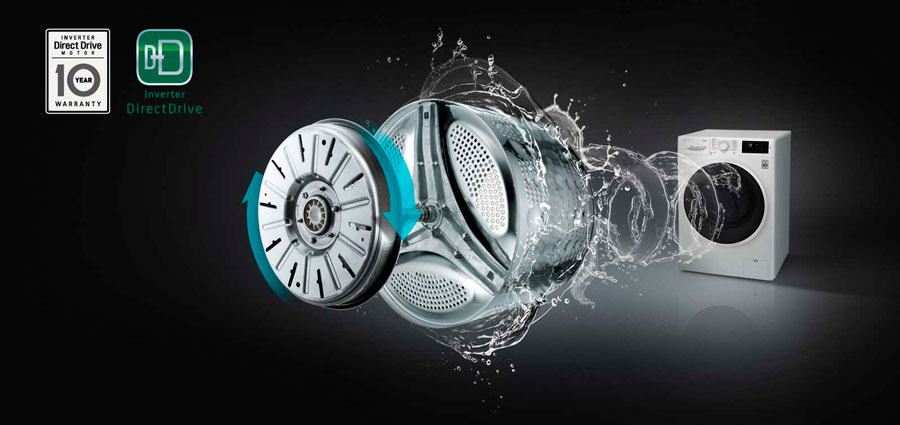 avances tecnológicos de las lavadoras de LG motor