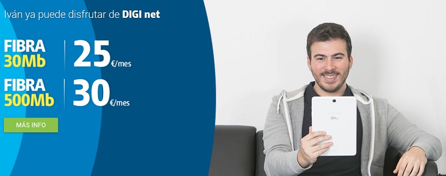 DIGI ofrece fibra de 500 Mb a 30 euros al mes 1 Digi ofrece fibra de 500 Mb a 30 euros al mes