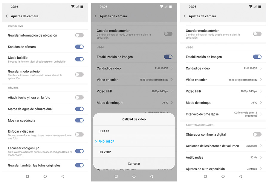 hemos probado POCOPHONE F1 ajustes cámara