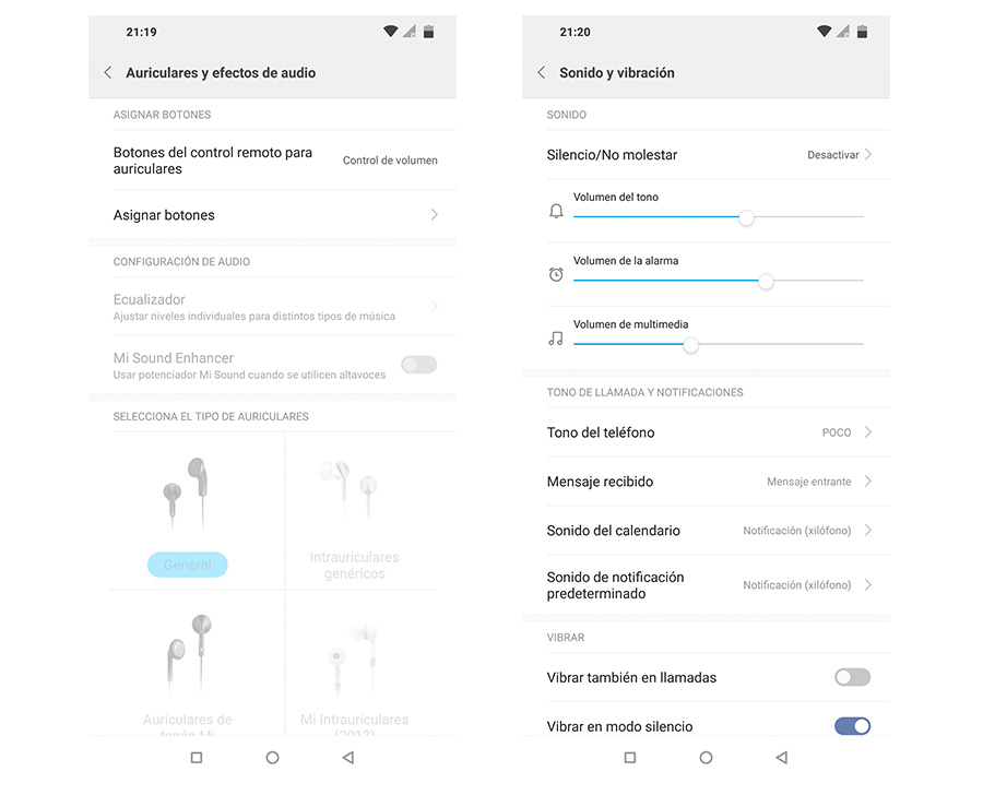 hemos probado POCOPHONE F1 ajustes sonido