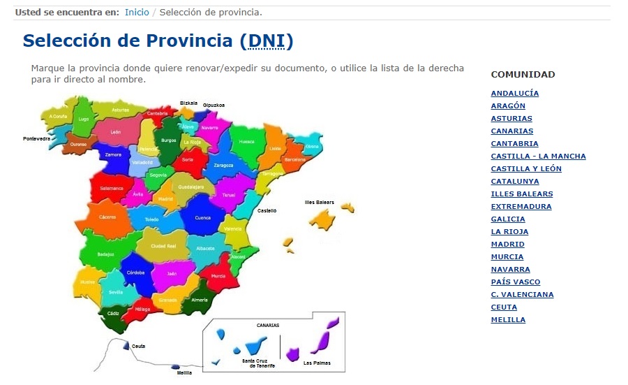provincia dni