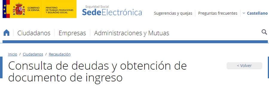 Consultar deudas con la Seguridad Social