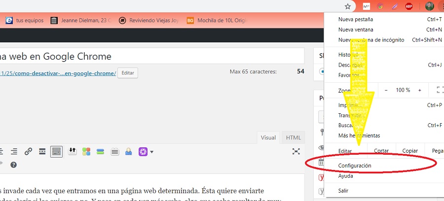bloqueo notificaciones chrome